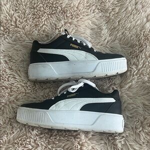 Puma Black and White Platform Sneakers